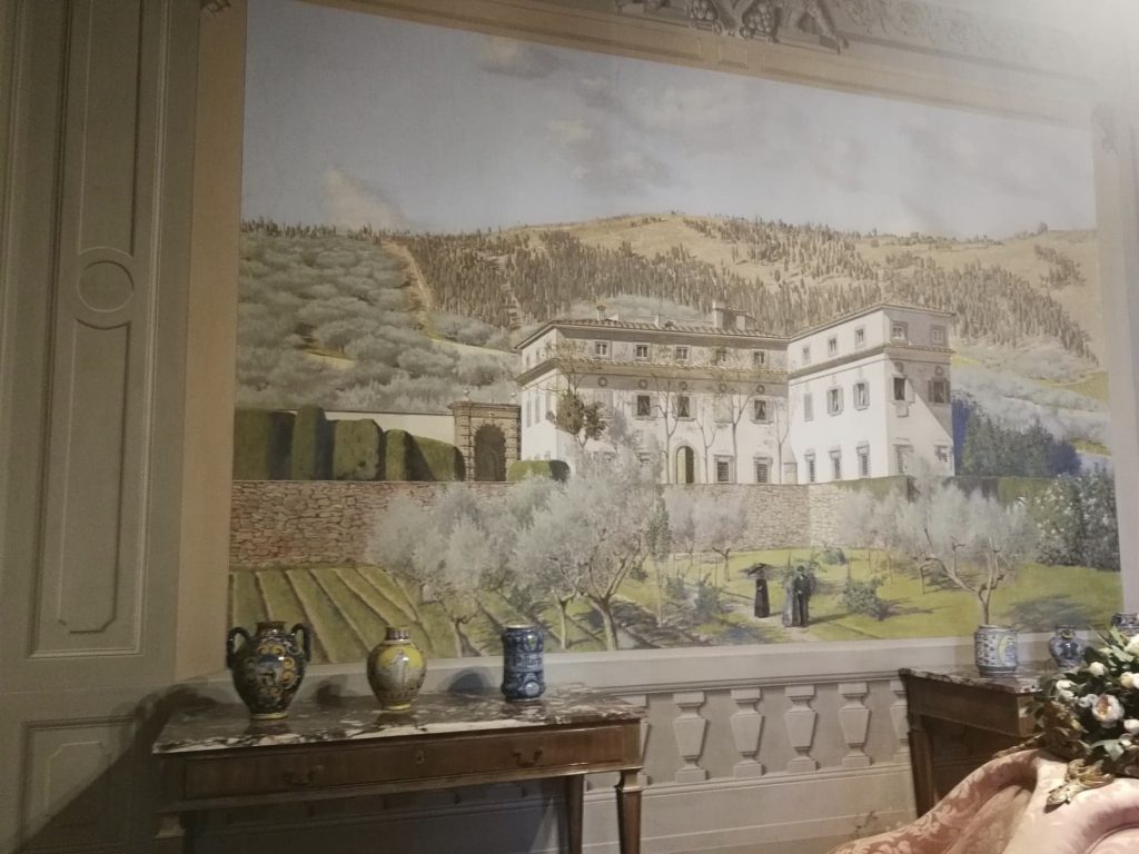 Affresco di una villa, mobilio.