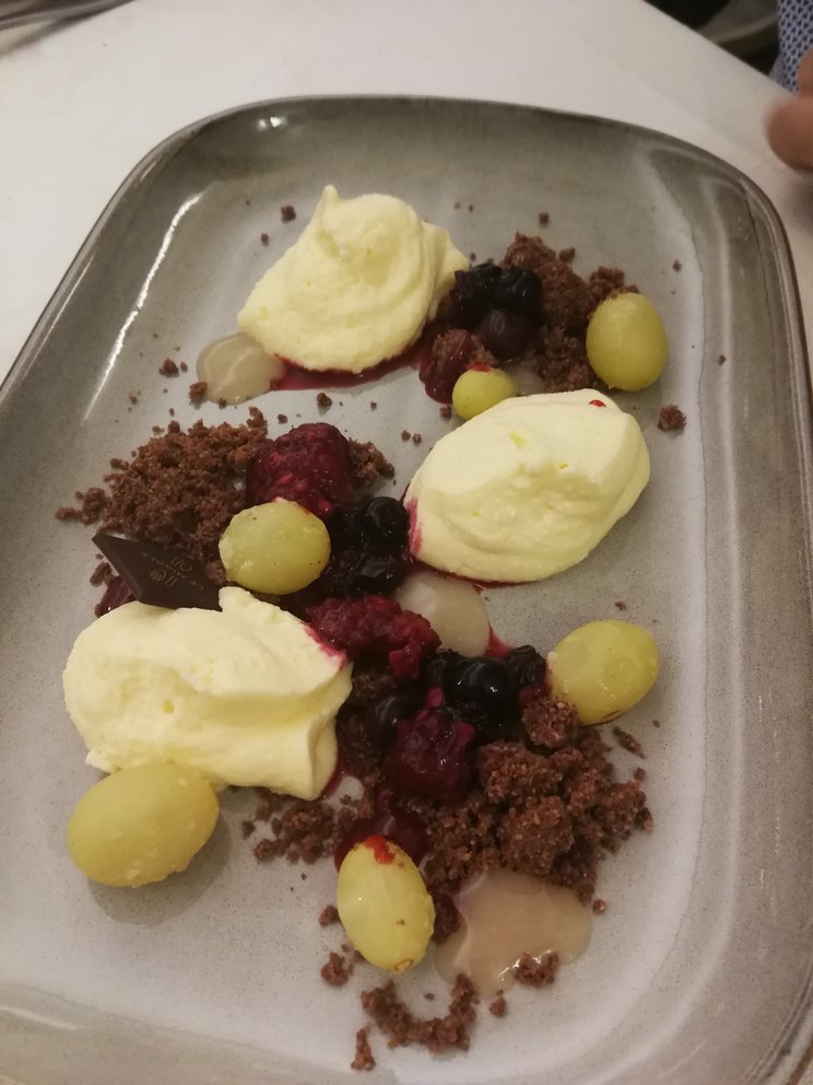 Cheesecake scomposto.