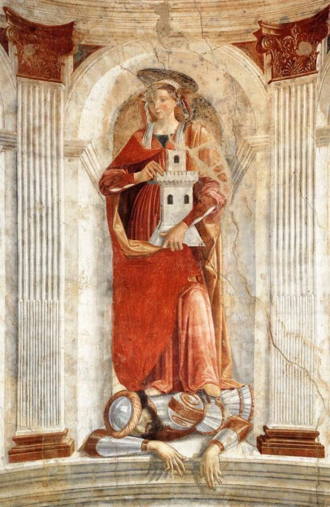 Chiesa di Sant'Andrea a Cercina - Affresco di Santa Barbara del Ghirlandaio.