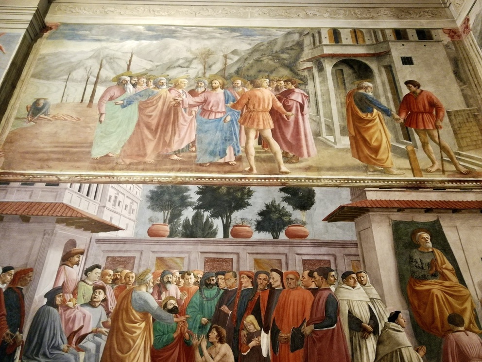 Cappella Brancacci - particolare affresco parete sinistra.