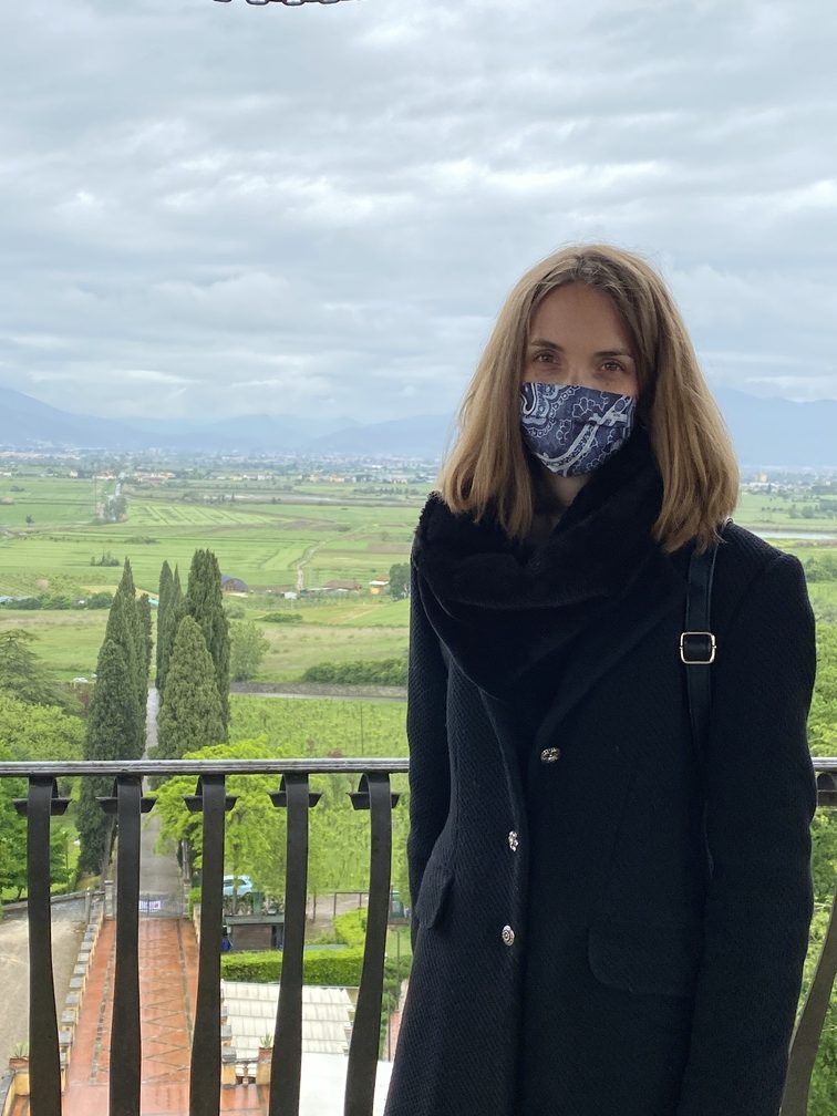 Villa Castelletti - Federica sul panorama dall'altana.