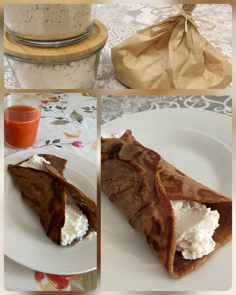 Necci di farina di castagne con ricotta.