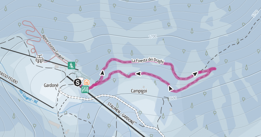 Mappa del percorso "La Foresta dei Draghi".