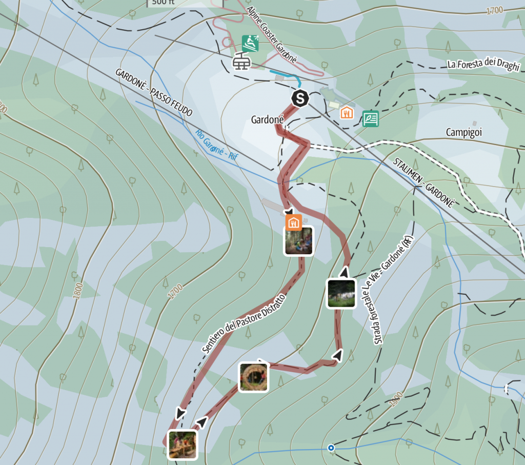 Mappa del percorso "Il Pastore Distratto".