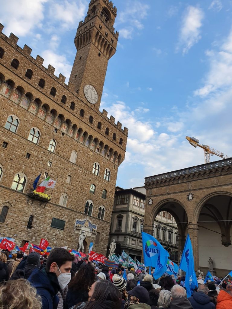 Manifestazione per la pace in Ucraina (27 febbraio 2022, piazza della Signoria).
