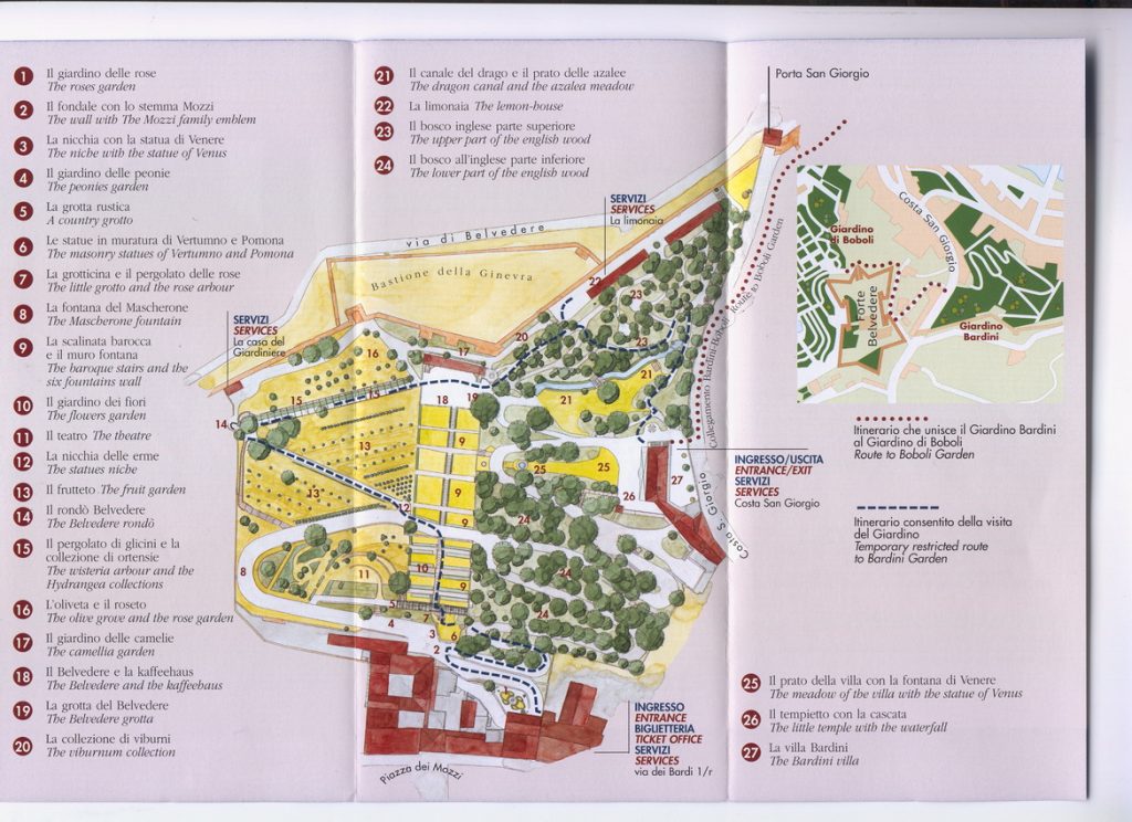 Giardino Bardini - mappa.