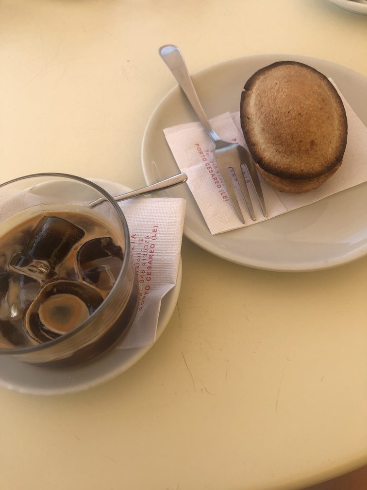 Dolci Tramonti a Porto Cesareo - caffè leccese e pasticciotto senza glutine.