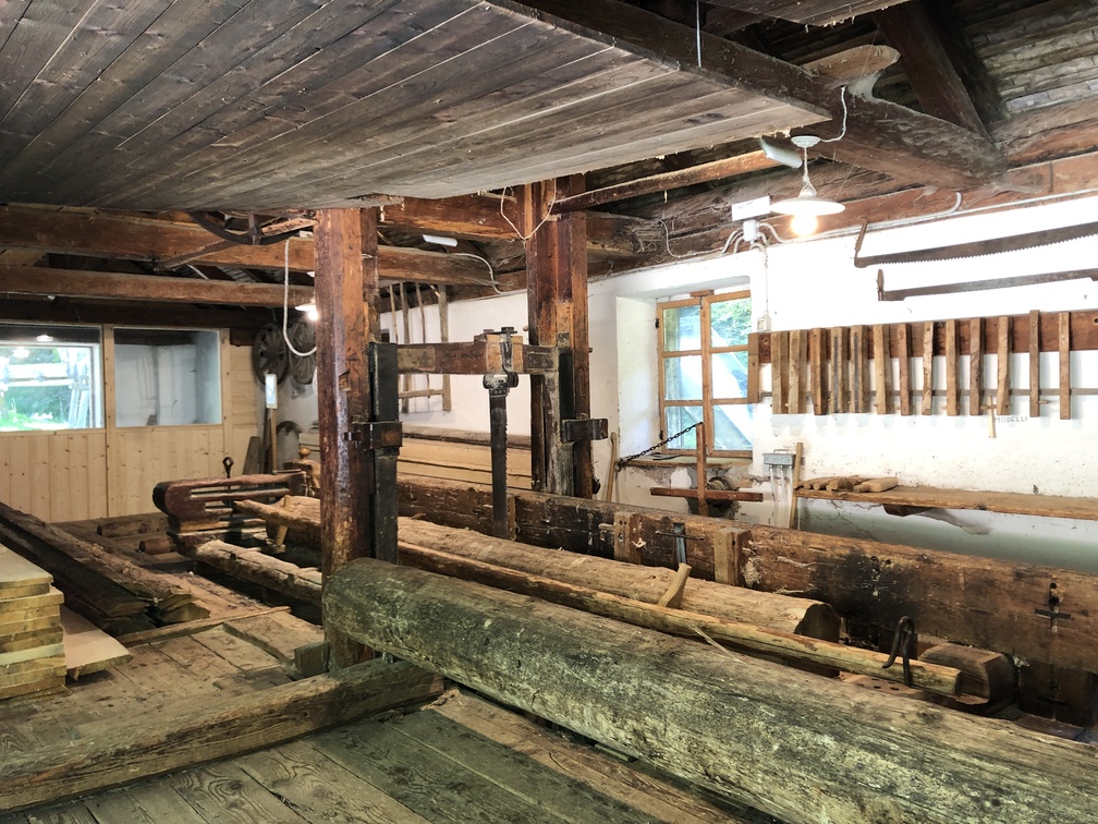 Antica Segheria Veneziana di Cavalese - la sega veneziana in funzione.