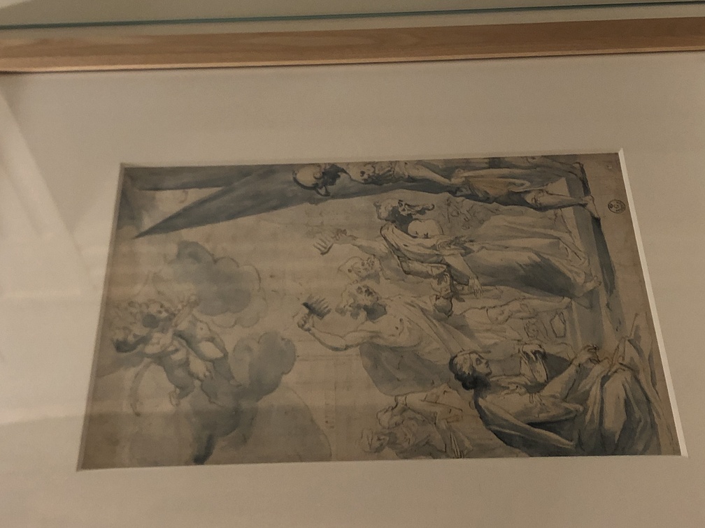 Giovanni Mannozzi, Martirio di San Biagio, 1619, disegno a penna, acquerello blue tracce di matita su carta bianca, Firenze, Le Gallerie degli Uffizi, Gabinetto dei Disegni e delle Stampe.