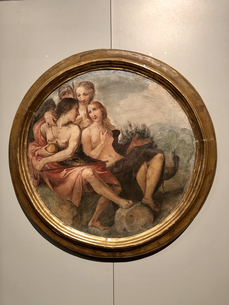 Giovanni Mannozzi, Giudizio di Paride, 1634 ca., affresco su stuoia, Firenze, Le Gallerie degli Uffizi.