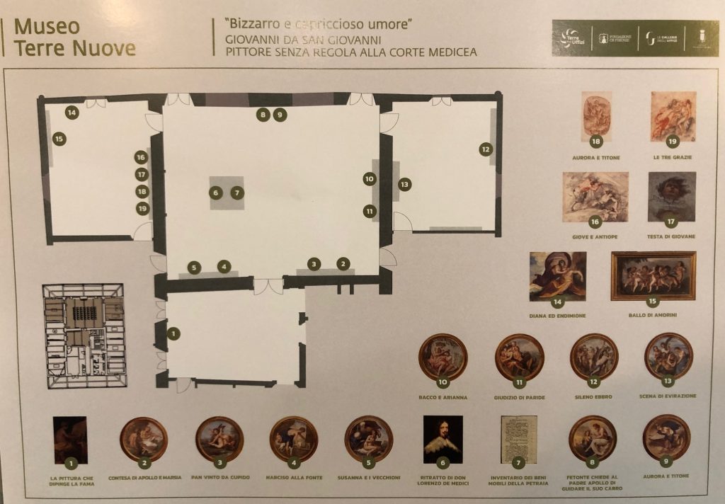 Mostra "Giovanni da San Giovanni" - piantina della sezione al Museo delle Terre Nuove.