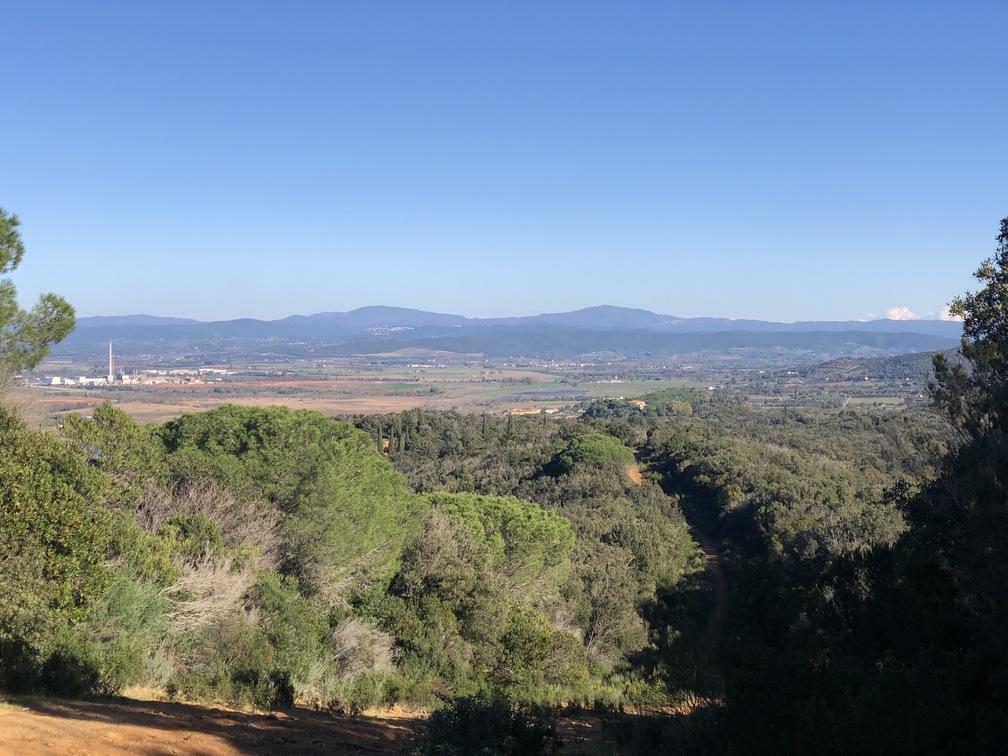 Trekking Le Bandite di Scarlino - panorama sull'entroterra lungo il sentiero verso Poggio La Guardia.