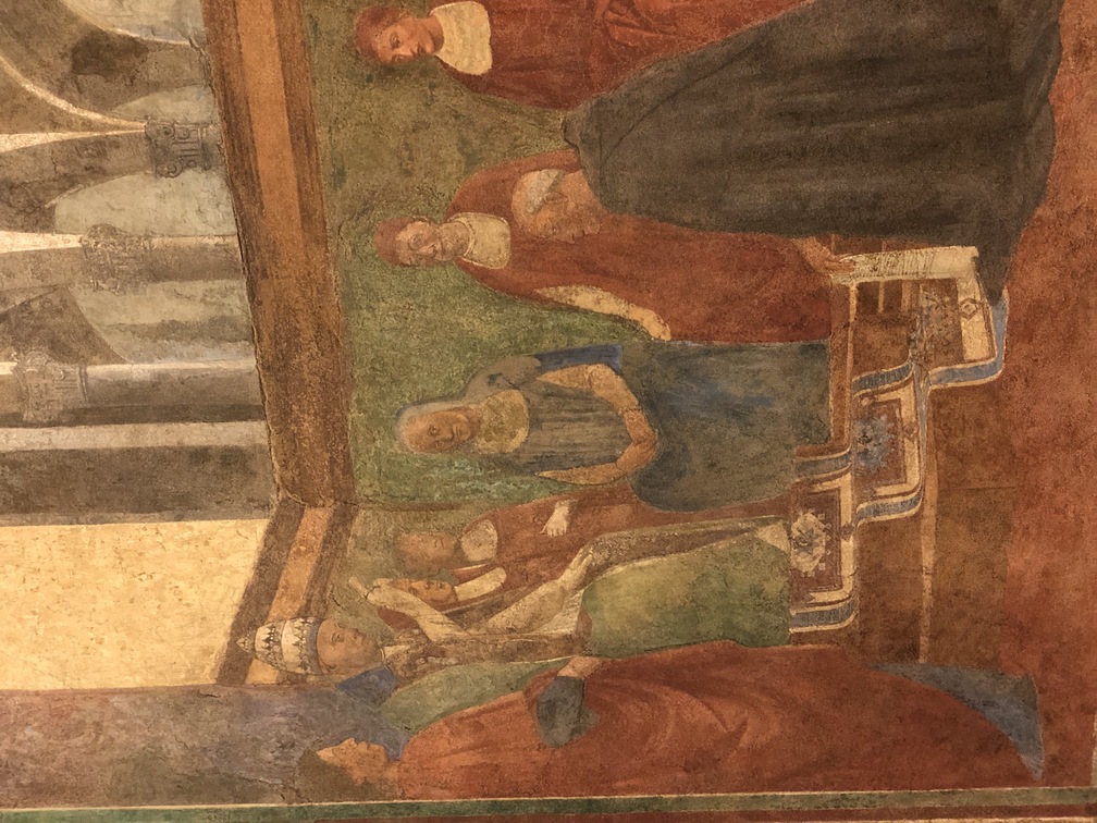 Ospedale di Santa Maria Nuova - affresco staccato: Martino V conferma i privilegi allo spedalingo di Santa Maria Nuova di Gherardo di Giovanni del Fora e Francesco del Brina (1474-1560 ca.).