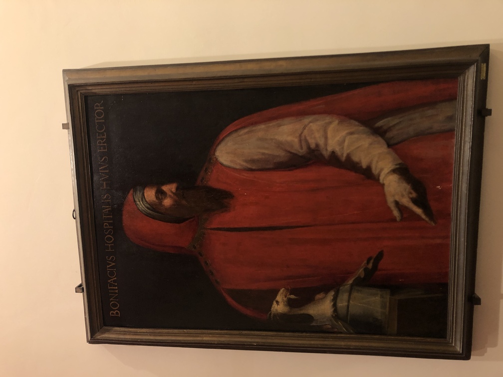 Ospedale di Santa Maria Nuova - olio su tela: Ritratto di Bonifazio Lupi , conte di Soragna, fondatore dell'ospedale di Bonifazio di Luca di Cenni da Faenza (XVI sec.).
