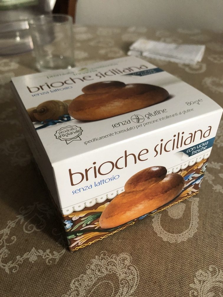 "Brioche Siciliana Senza Glutine" della Premiata Pasticceria Trinacria - senza glutine e senza lattosio - scatola.