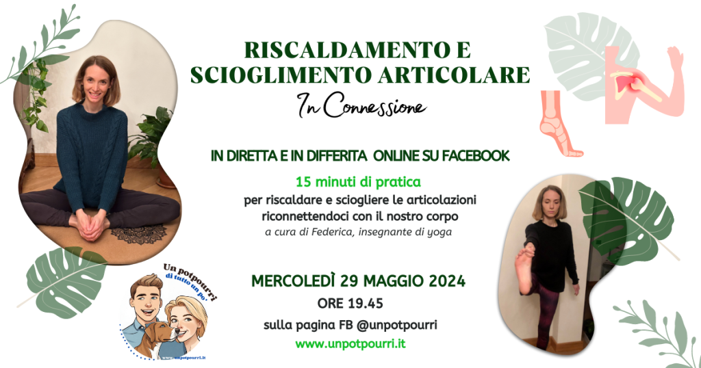 Locandina yoga online a maggio.