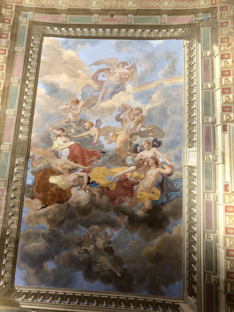 Villa Corsi Salviati - interno: sala della musica con affreschi di Eugenio Agneni.