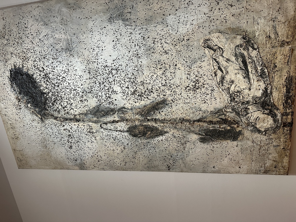 Anselm Kiefer, "Sol Invictus (Sole invitto)", 1995, emulsione, acrilico, gommalacca e semi di girasole su tela di iuta.