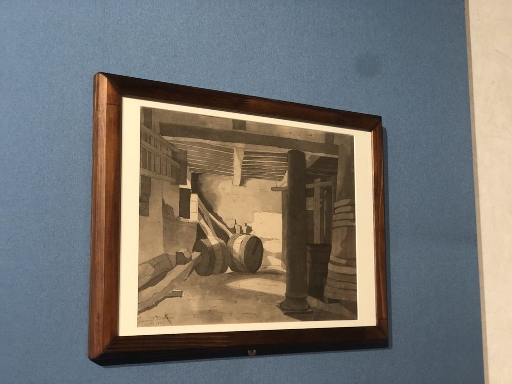 Stanislao Pointeau, Tinaia da Meco , Acquerellatura grigia, matita nera, penna e inchiostro su carta grezza , 1851, Collezione eredi Pointeau, In basso a sinistra: Tindia da Meco. Août 1851