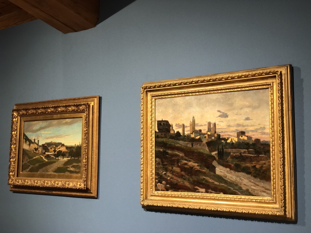 1. Giuseppe Abbati, Le antiche mura di San Gimignano, olio su tela, 1863, Viareggio, Istituto Matteucci
2. Stanislao Pointeau, Veduta di San Gimignano, olio su tela, 1862-1863 ca., Collezione eredi Pointeau
