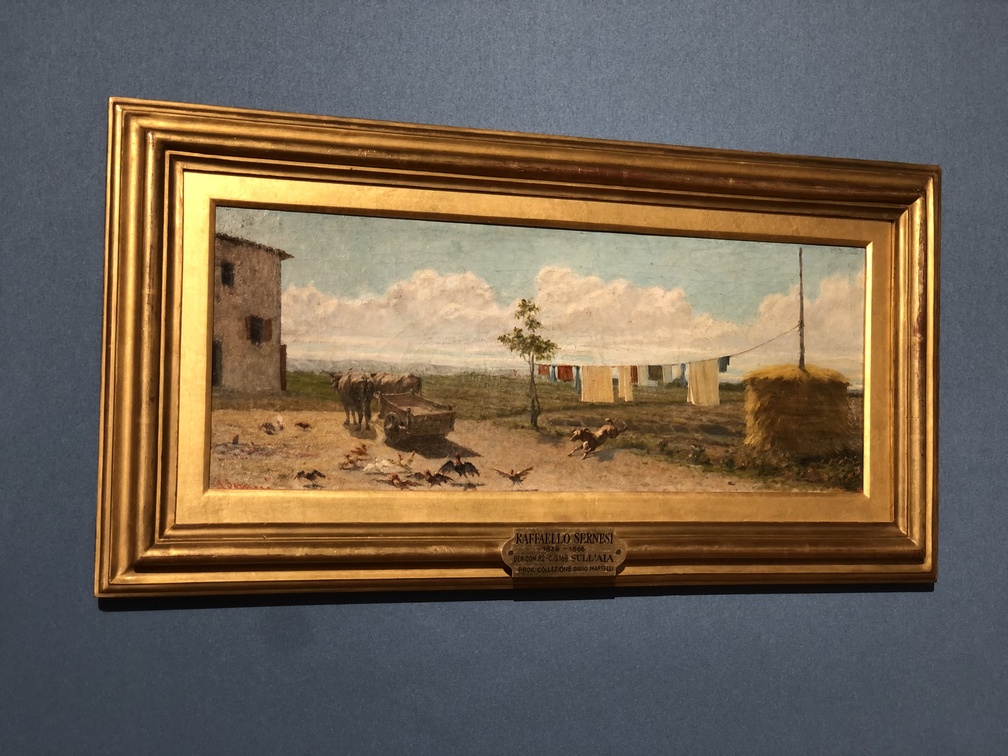 Raffaello Sernesi, Sull'aia, Olio su tela, 1865 ca., Firenze, Le Gallerie degli Uffizi, Galleria d'Arte Moderna
