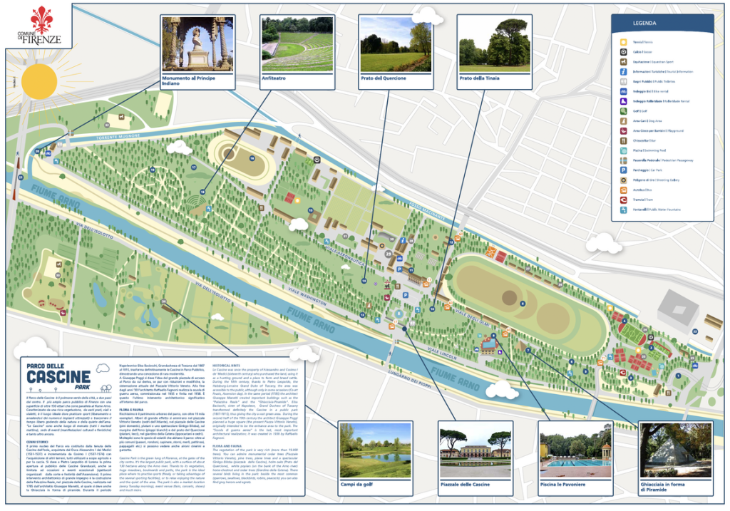 Mappa del Parco delle Cascine.