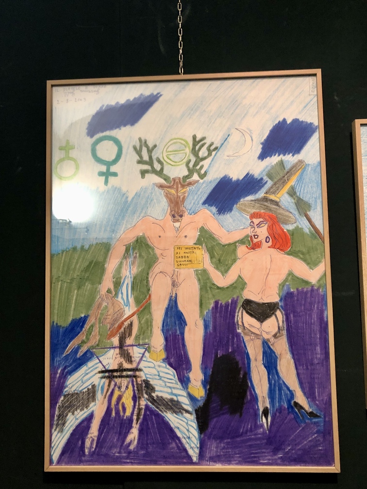 Giovanni Galli, <b> Senza titolo</b>, 2003, grafite, pastello a cera e penna a sfera su carta.