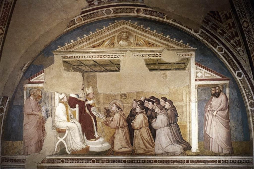 Cappella Bardi a Santa Croce (Firenze) – Giotto, Approvazione della Regola francescana.