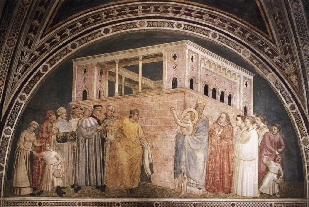 Cappella Bardi a Santa Croce (Firenze) – Giotto, San Francesco rinuncia ai beni paterni.