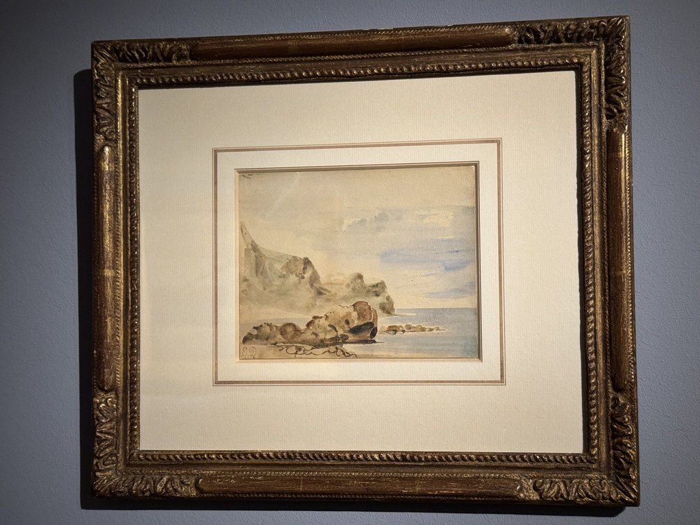 Mostra "Impressionisti in Normandia" a Firenze - Eugène Delacroix, "Falesie a Dieppe", 1834 ca., Acquerello su carta, Caen, Coll. Association Peindre en Normandie.