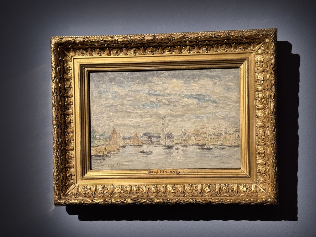 Mostra "Impressionisti in Normandia" a Firenze - Eugène Boudin, "Il porto di Deauville", 1892, Olio su tavola, Collezione Privata.