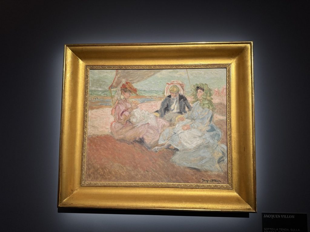 Mostra "Impressionisti in Normandia" a Firenze - Jacques Villon, "Sotto la tenda, sulla spiaggia, Blonville", 1906 ca., Olio su tela, Caen, Coll. Association Peindre en Normandie.