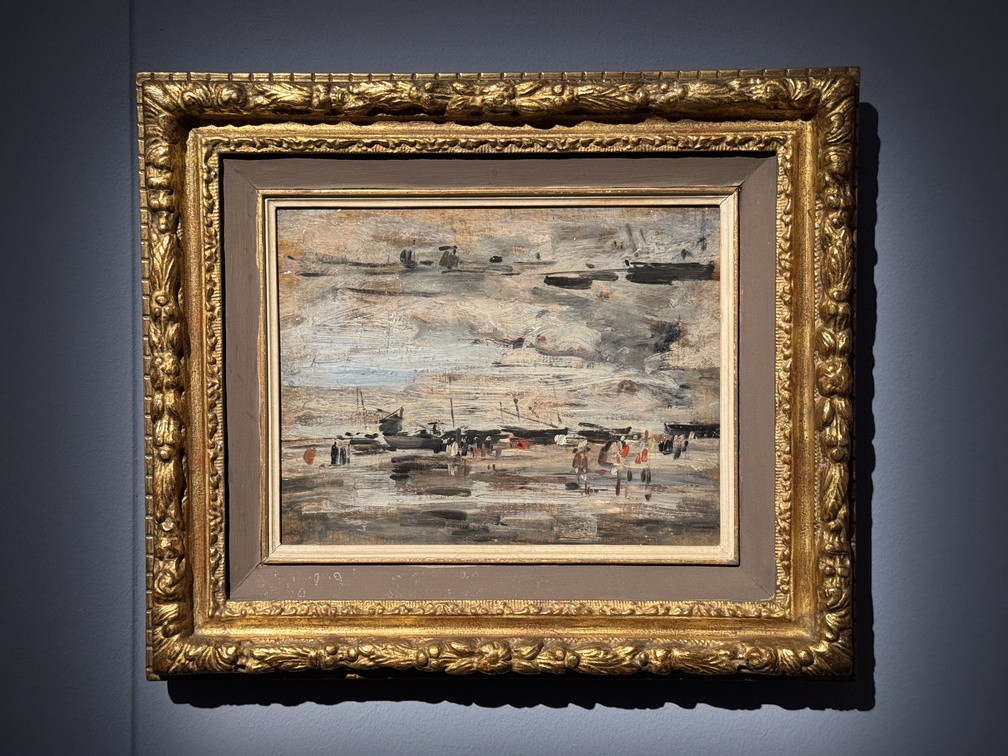 Mostra "Impressionisti in Normandia" a Firenze - Eugène Boudin, "Bassa marea (studio)", 1888 ca., Olio su tavola, Caen, Coll. Association Peindre en Normandie.