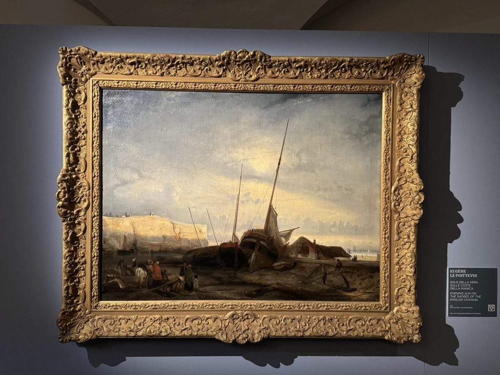 Mostra "Impressionisti in Normandia" a Firenze - Eugene Le Poittevin, "Sole della sera sulle coste della Manica", 1831, Olio su tela, Caen, Coll. Association Peindre en Normandie.