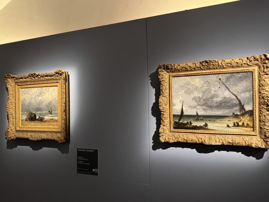 Mostra "Impressionisti in Normandia" a Firenze - Georges Michel, "Paesaggio marittimo", 1835 ca., Olio su carta incollata su tela - Gustave Courbet, "Marina, mare grosso", 1871, Olio su tela, Caen, Coll. Association Peindre en Normandie.