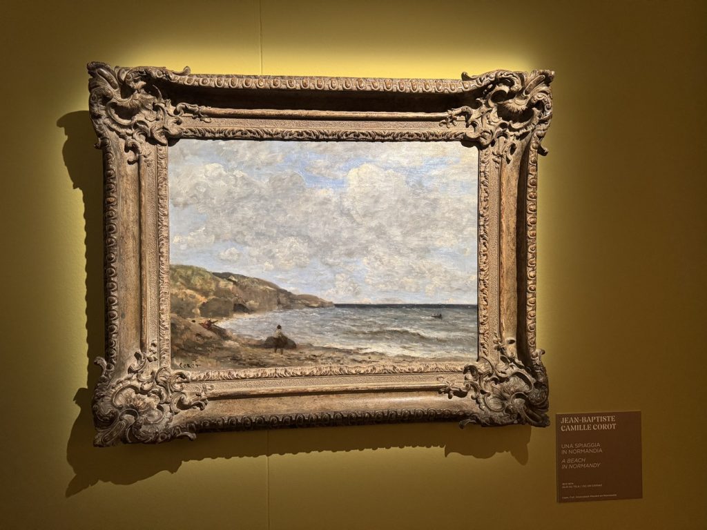 Mostra "Impressionisti in Normandia" a Firenze - Jean-Baptiste Camille Corot, "Una spiaggia in Normandia", 1872-1874, Olio su tela, Caen, Coll. Association Peindre en Normandie.