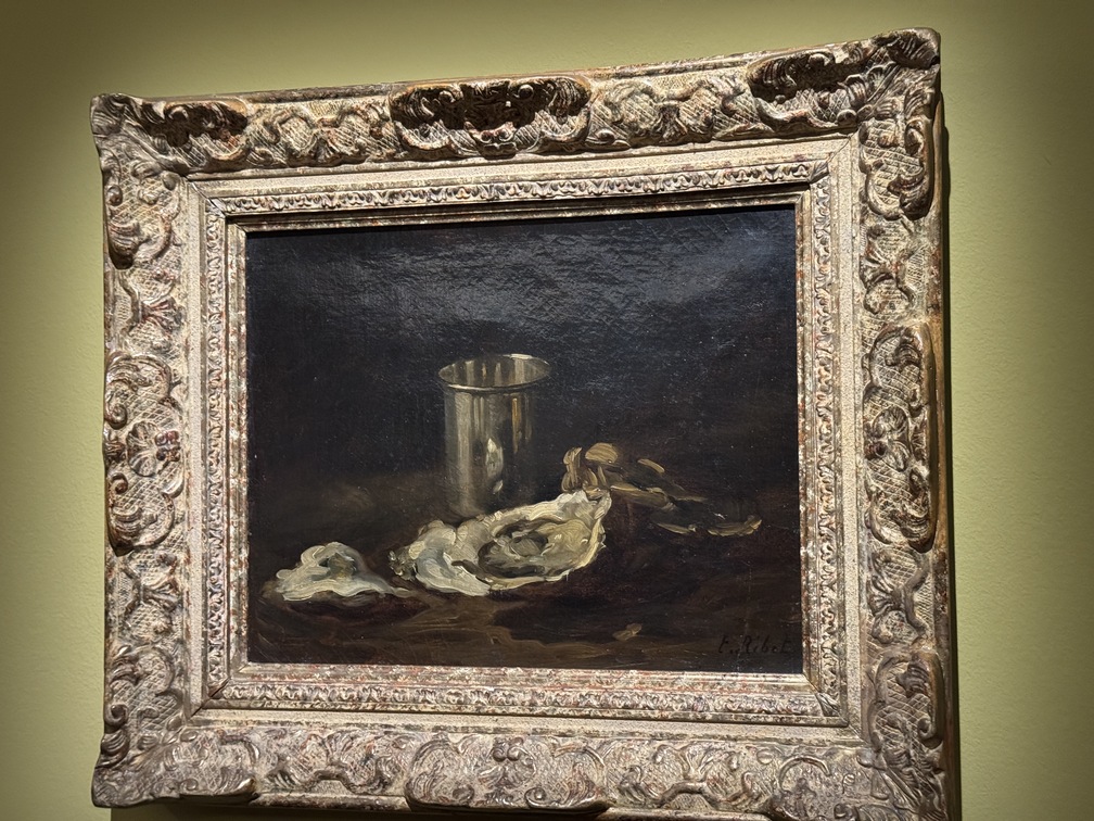 Mostra "Impressionisti in Normandia" a Firenze - Théodule Ribot, "Ostriche e coppa", 1859 ca., Olio su tela, Caen, Coll. Association Peindre en Normandie.