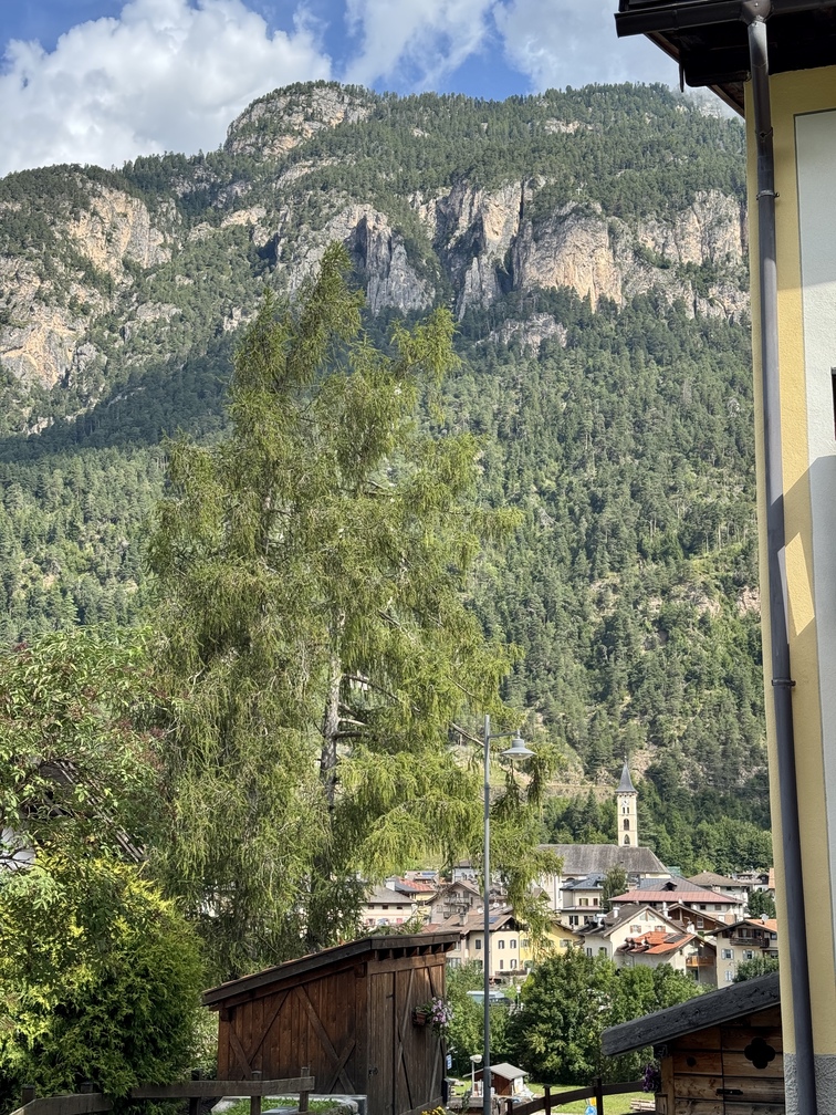 Escursione da Zanolin a Belvedere - veduta del centro di Ziano di Fiemme.