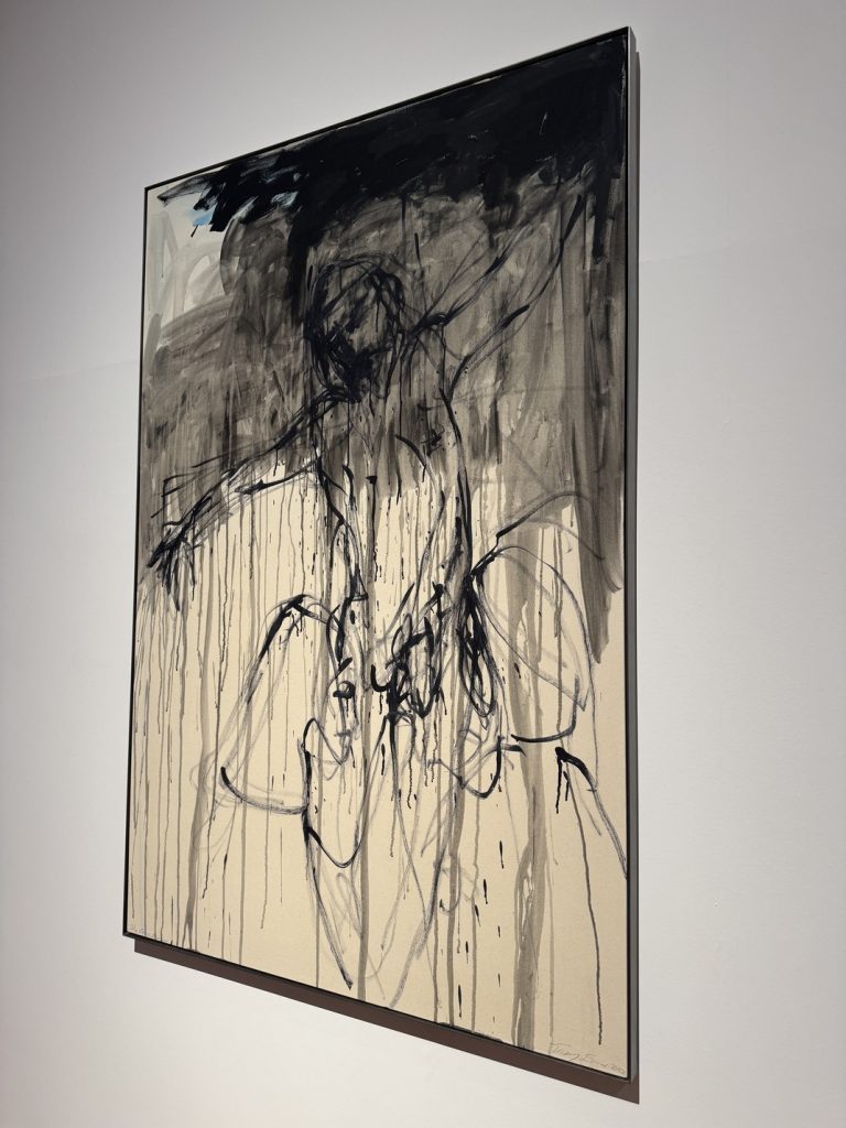 Mostra "Tracey Emin. Sex and Solitude" - "The Crucifixion (La Crocifissione)", 2022, acrilico su tela, Courtesy of the Artist and Galleria Lorcan O’Neil.