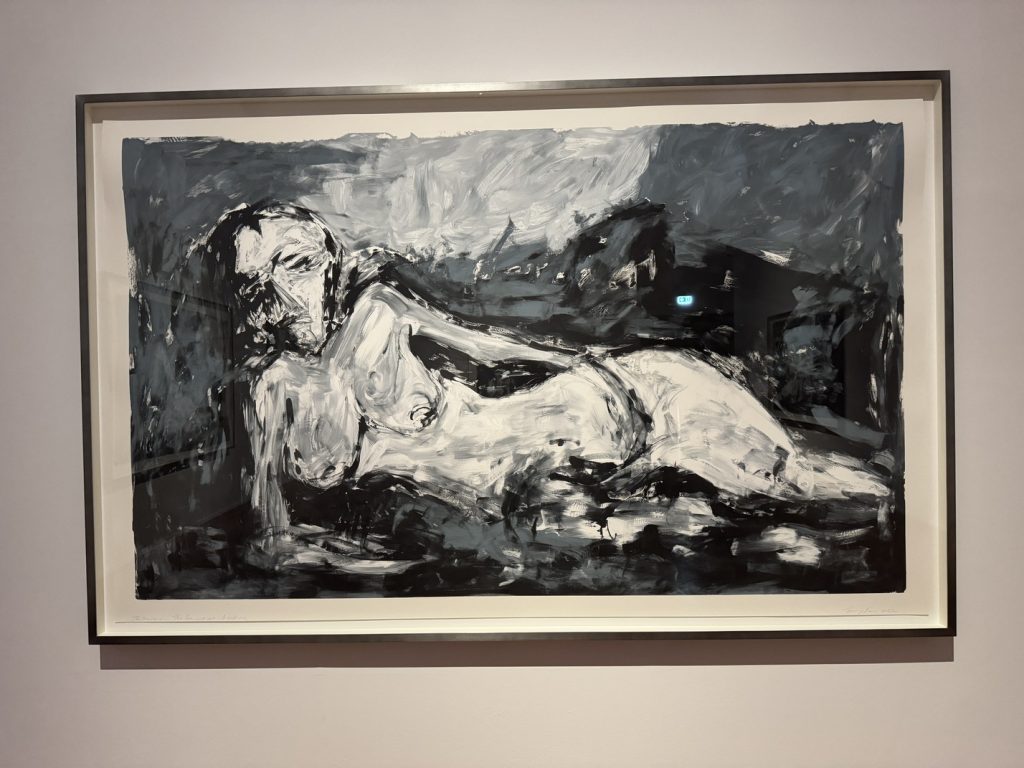 Mostra "Tracey Emin. Sex and Solitude" - "The Sea came in, The Sea went out - It Left me (Il mare è venuto, il mare è andato - mi ha lasciato)", 2022, monotipo, Courtesy of the Artist and White Cube and Carl Freedman Gallery.