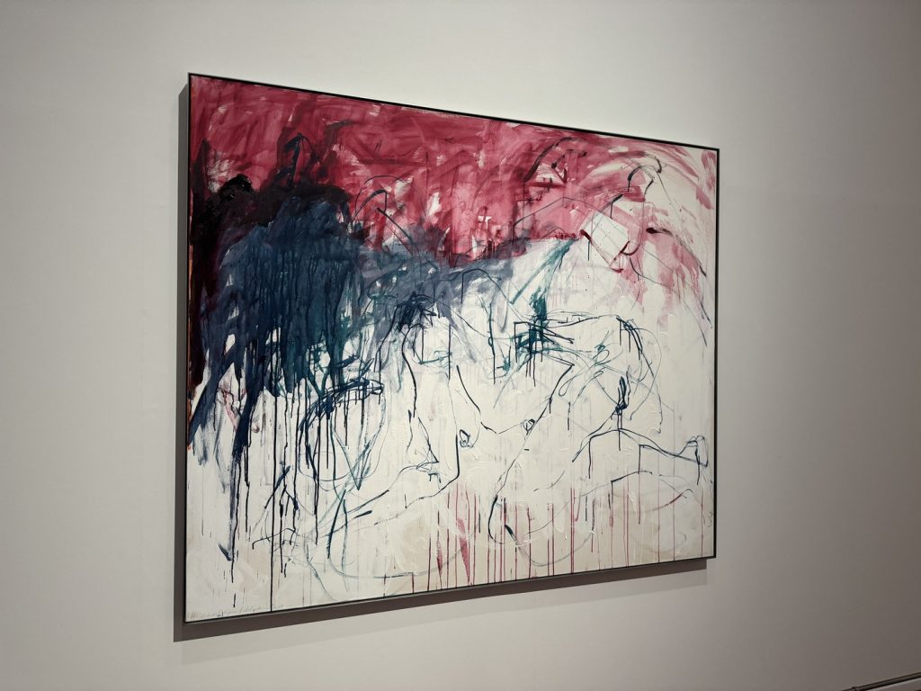 Mostra "Tracey Emin. Sex and Solitude" - "It – didn’t stop - I didn’t stop (Non si è fermato - Non mi sono fermata)", 
2019, 
acrilico su tela, 
Bruxelles, Xavier Hufkens Gallery.