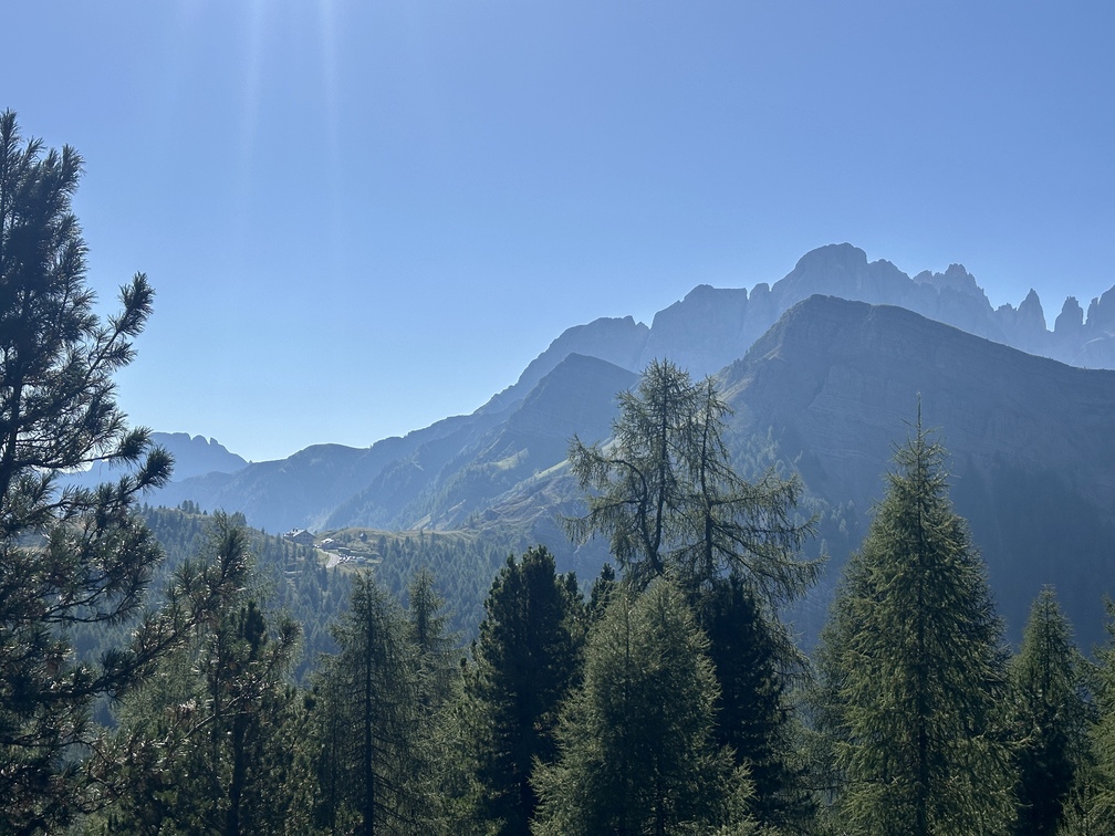 Anello al Lago Juribrutto - veduta sul Passo Valles dal sentiero n. 631.