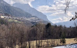 Pista ciclopedonale - veduta su Tesero.