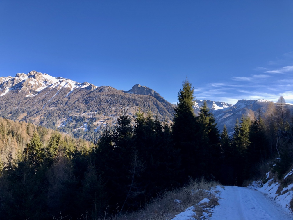 Località Tal Cristo - panorama sul Gruppo dei Monzoni e sulle cime del Lagorai.