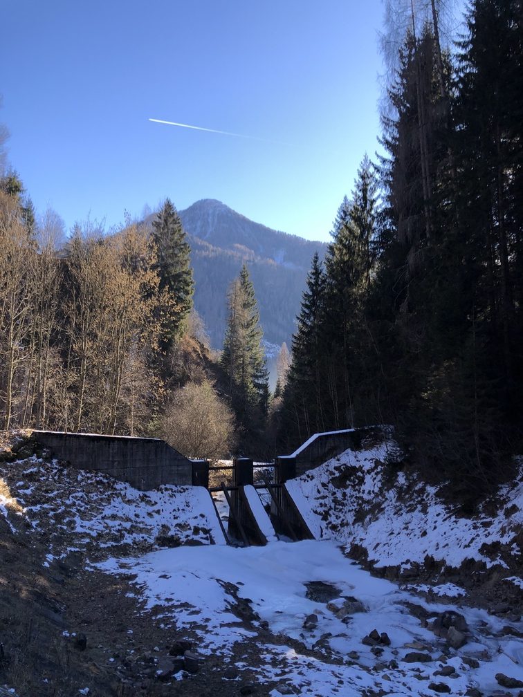 Moena - località Pala da Rif, veduta sul Rio Costalunga e sul Sas de Mezdì.