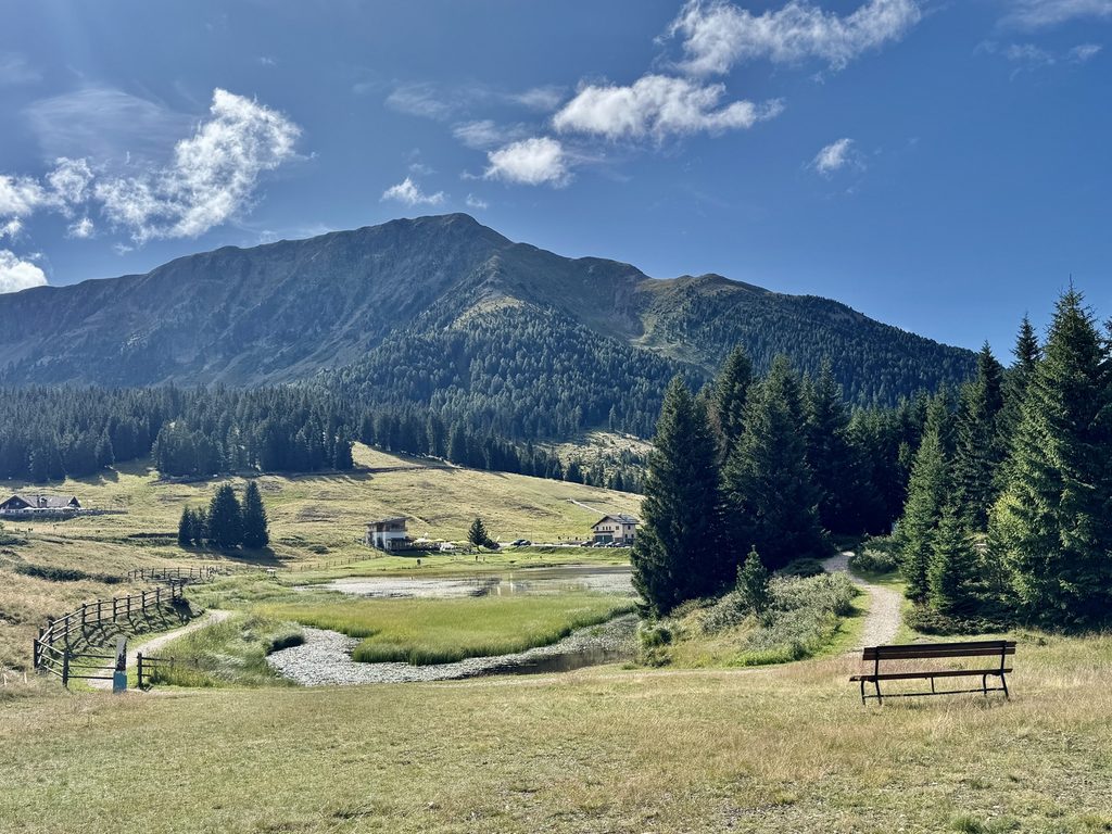 Passo Lavazè - laghetto e veduta su Pala Santa.