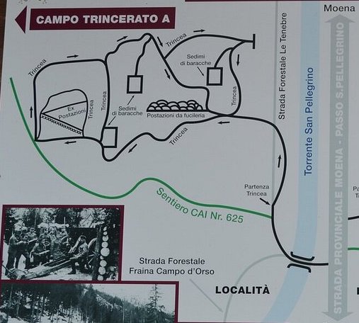 Fango - Campo trincerato A - mappa.
