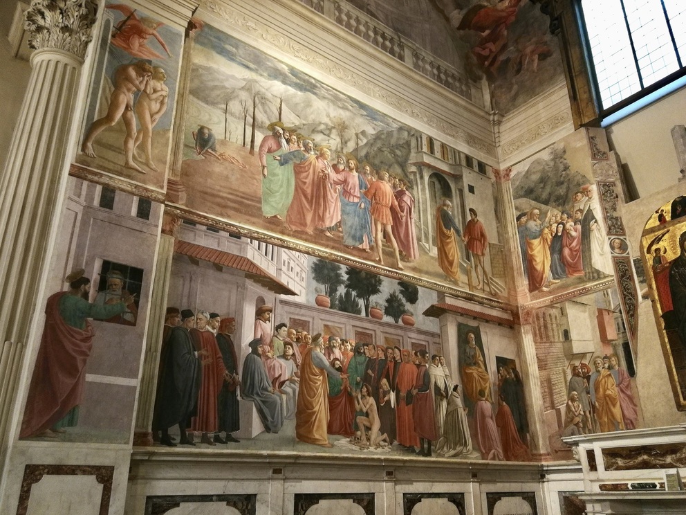 Cappella Brancacci - particolare affresco parete sinistra.