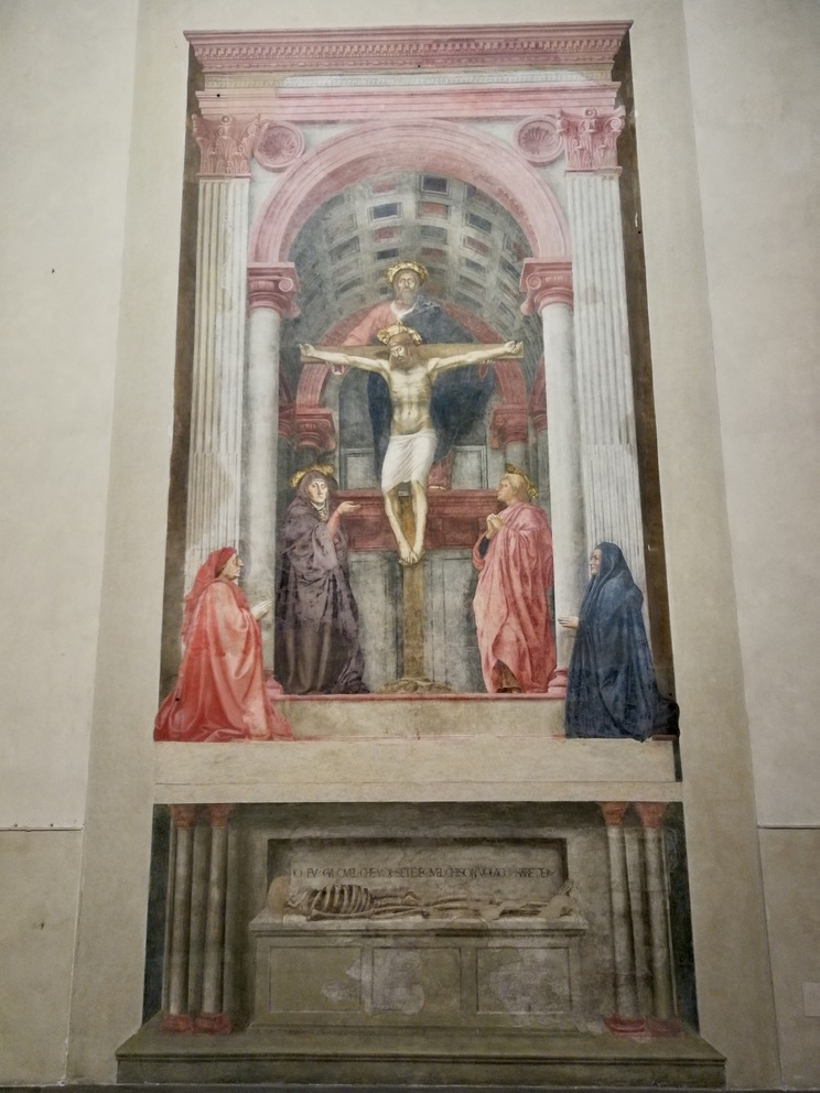 Santa Maria Novella - Trinità del Masaccio sulla parete.