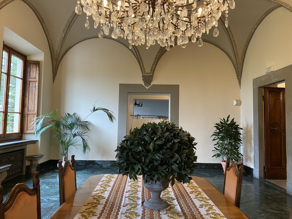 Villa Castelletti - Salva verde con tavolo, sedie e alcune piante.